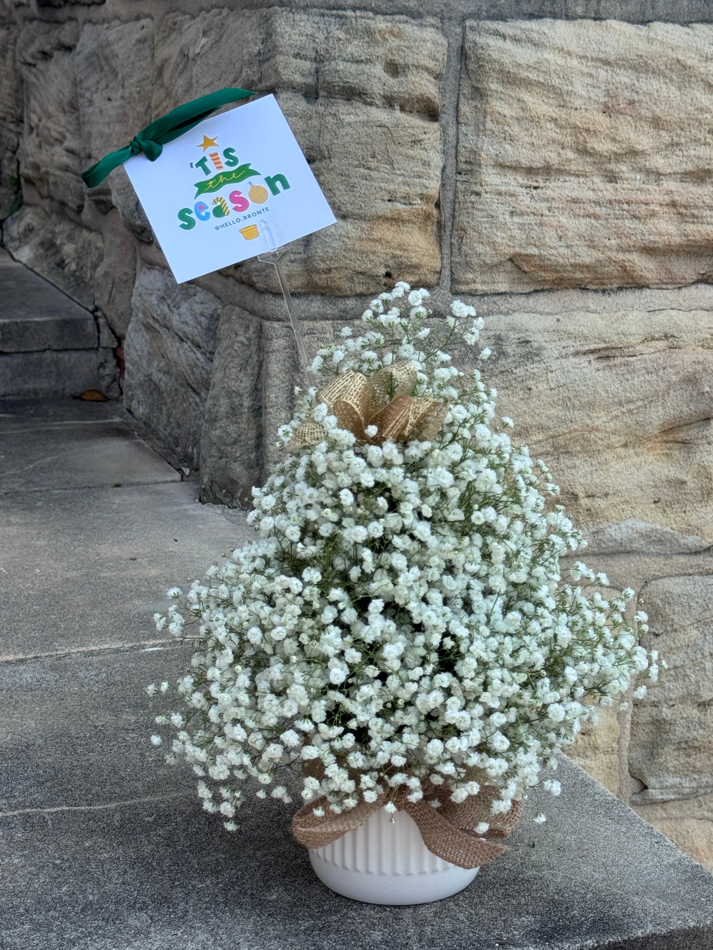 Baby’s Breath Xmas Centerpiece